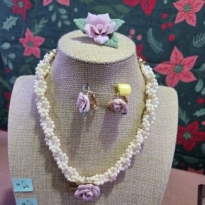 1928 Collection FOUR PIECE porcilan Pink Rose EUC